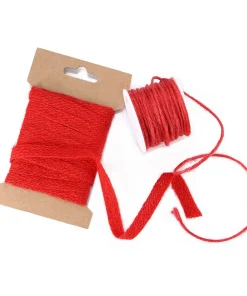 Natural Real Jute 2mm String Cord and 10mm Braid Trimming Ribbon in Herringbone weave Style Matching Colours, Eco Friendly Twine Spool, DIY Craft