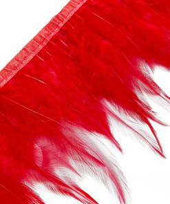 Neotrims REAL Feather Flame Retardant Trimming Fringe, Satin Ribbon, 12 colours