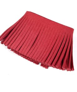 Vegan Faux Suede Leather Tassel Cut Fringe Trimming, Cowboy Western Fringe, 4.5cm Deep, 19 Colours, Boho Chic Style Edge Ribbon