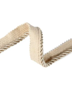 6mm Flanged Piping Cord, Thick Silky Barley Twist Trimming Braid, Strong, Attractive, Durable, for Upholstery, Curtains, Crafts