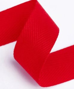 Herringbone Twill Ribbon Tape, 19mm Wide, 35 Colours, Luxurious Feel Soft Woven Webbing Trims, For Trimming, Edging, Craft