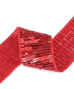 Sequins Ribbon Trim Christmas Mesh Lace Border for Holiday Décor, Costumes & Gift Wrapping, Neotrims