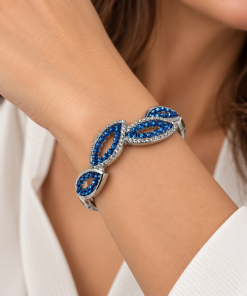 💎 Womens Crystal Cuff Bangle Bracelet Jewelry, Swarovski Crystal Elements Classic Fashion Gift Idea For Her Christmas & Weddings, Janeojewels