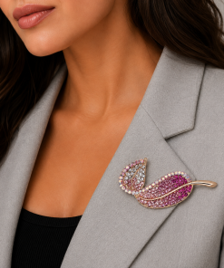 💎 Crystal Brooch Pin Jewellery, Lapel Brooch Embellished with Crystals. Christmas / Anniversary Gift for Her Swarovski Crystal Elements, 14K Gold