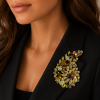 💎 Vintage Paisley Jewellery Brooch Pin embellished with Swarovski Crystal Elements, 14K Gold Our Finest Lapel Brooch Pin Great Gift Christmas - Thumbnail Image 7