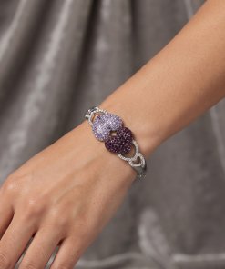 💎 HEARTS Cuff Bangle Jewellery,Adorned with Swarovski Crystal Elements,14K Gold Plated Bracelet.Gift Idea Her Birthday Anniversary Janeojewels