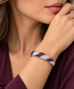 💎Womens Cuff Bangle Jewellery, Spiral Design with Swarovski Crystal Elements, 14K Gold Plated Bracelet. Gift Idea for Her Christmas Janeojewels