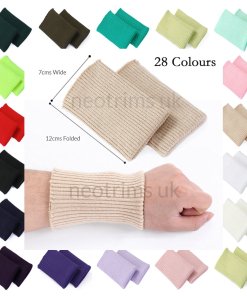 Rib Knit Cuff Fabric, 1 Pair (2 Pieces) Tubular Ribbing,Seamless Cuffing, Trim Sleeve Cuffs,ReVamp Bomber Jacket Cuffs,Use as Conceal Cuffs