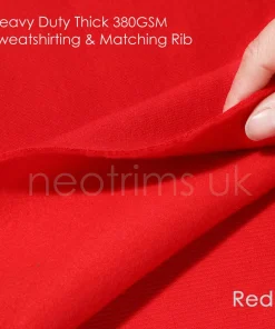 Sweatshirt Fabric Premium Quality Heavy Brushed Jumbo Fleece Cotton French Terry Matching Rib, 380G (14Ounce) by Neotrims UK