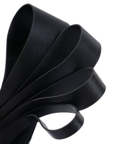 Black Faux Leather Double Sided Strap Bias Binding Strong Strapping Tape 2mm Thick Leatherette Upholstery Craft Trim 10mm 20mm 30mm 50mm