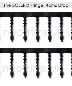 Crystal Beads Fringe Trim Black Faceted Glass Teardrops on Satin Ribbon 4cm Drop Trimming Decor Apparel Decoration Set of 3 Styles Neotrims
