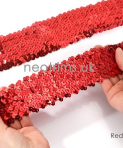 Stretch Sequin Elastic Trimming 5cms Deep, 11 Colors Washable. Sparkle Cocktail Costume Dressmaking & Decoration