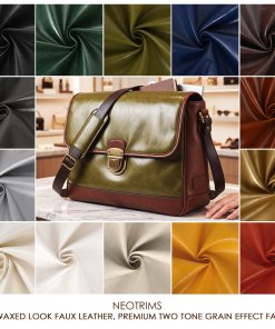 Faux Leather Fabric Oil Waxed Look Leatherette Grain Upholstery Vinyl Material, For Light Upholstery & Seat Cover Material, 160cm Wide